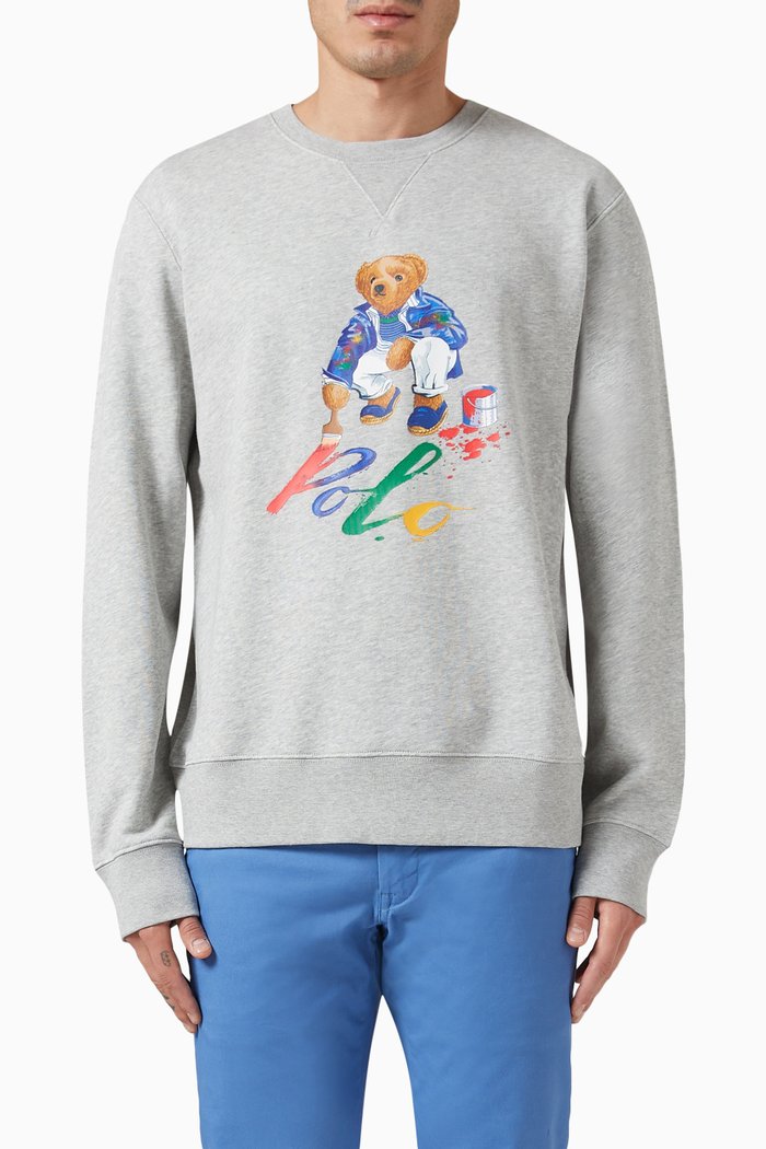 

Polo Bear Sweatshirt in Fleece, Grey