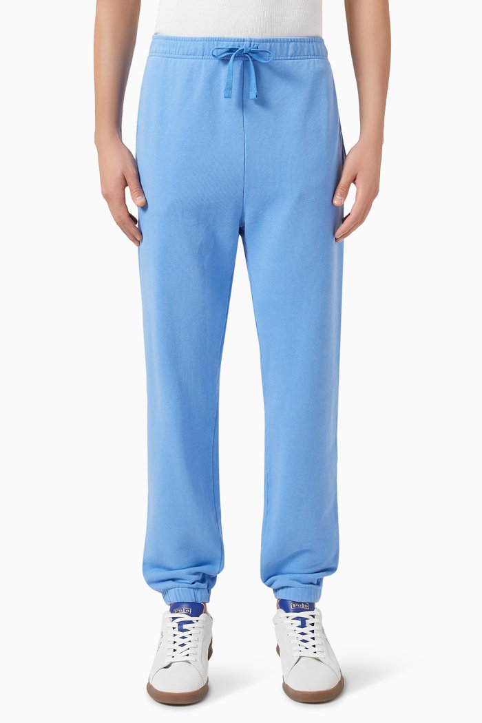 

Logo Joggers in Cotton Blend Jersey Fleece, Blue