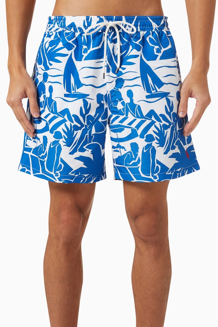 

Traveler Classic Swim Trunk in Nylon, Blue