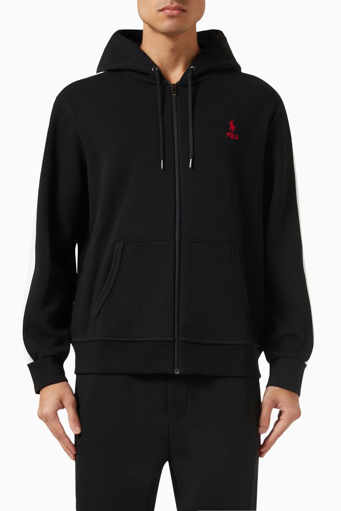 

Logo Track Jacket in Cotton Blend, Black