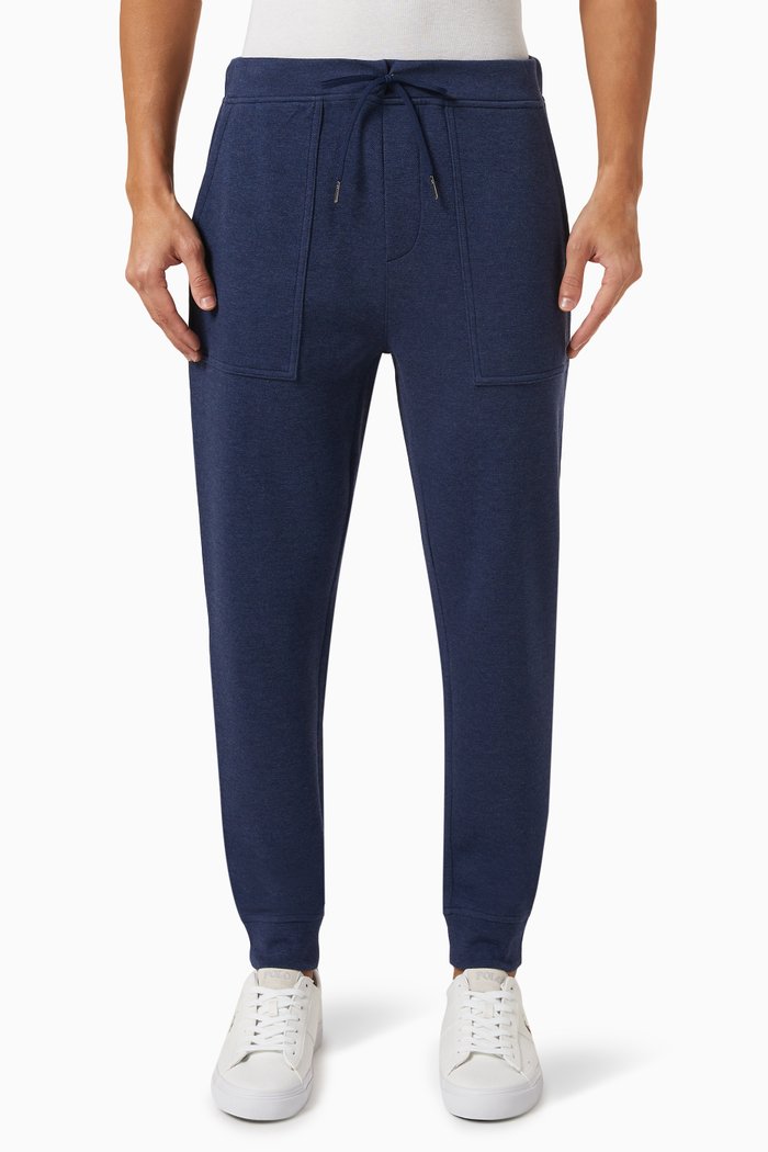 

Logo Joggers in Cotton Blend Jersey Fleece, Blue
