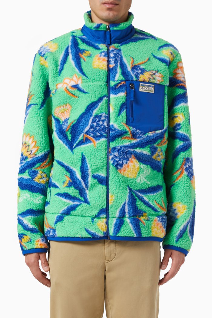 

Hi Pile Zip Sweater in Fleece, Multicolour