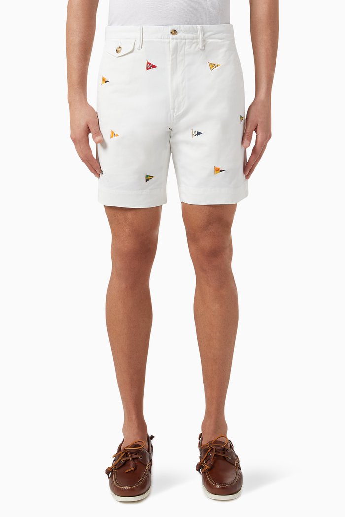 

Straight Fit Bedford Shorts in Stretch Twill, White