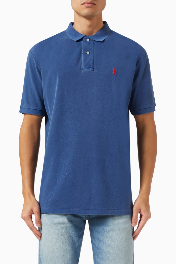 

Logo Polo Shirt in Cotton, Blue