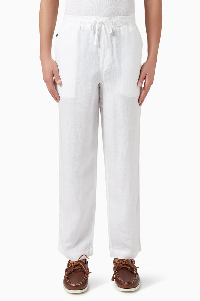 

Graduate Drawstring Pants in Cotton, White