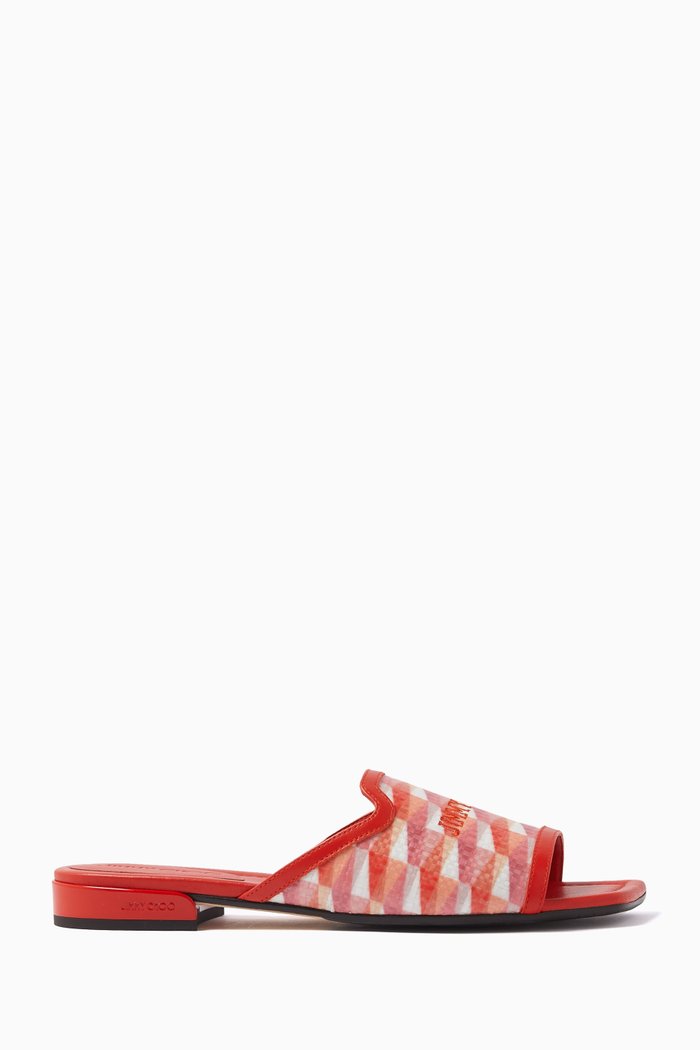 

Nako Flat Sandals in Leather, Red