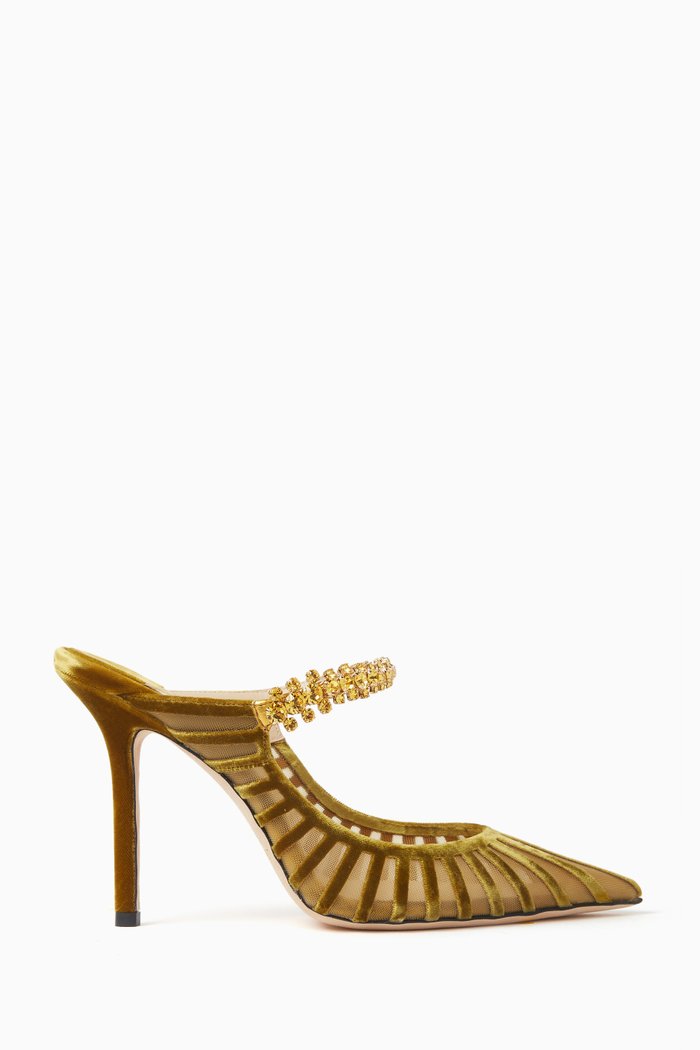

Bing 100 Mules in Mesh & Velvet, Yellow