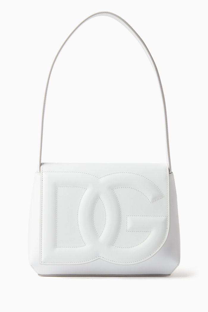

DG Logo Shoulder Bag in Smooth Leather, White