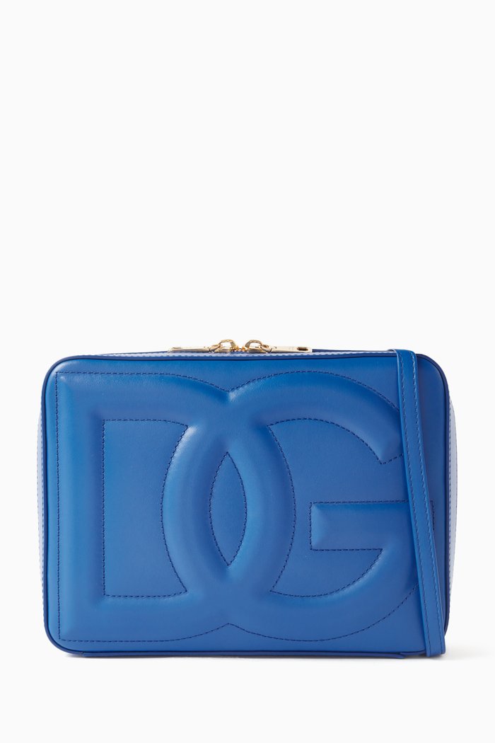 

Medium DG Logo Camera Bag in Calfskin, Blue