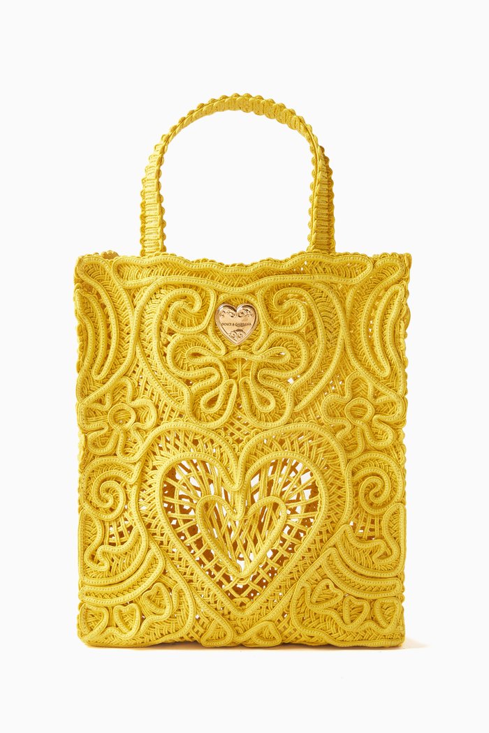

Large Tote Bag in Cordonetto Lace, Yellow