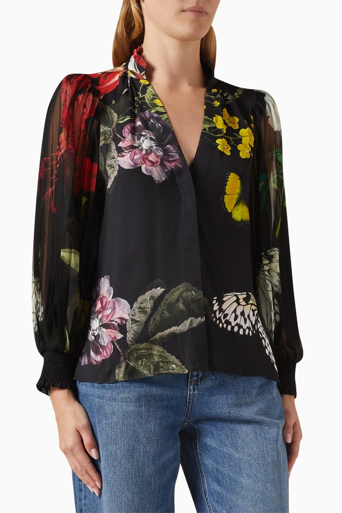 

Ilan Floral-print Blouse in Viscose, Multicolour