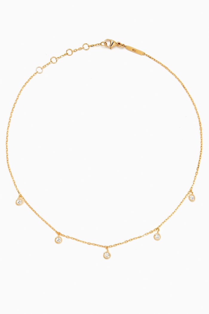 

Sparkle 5 Round Dangle Diamond Choker in 18kt Gold, White