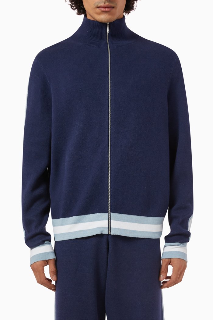 

Track Top in Cotton Knit, Blue