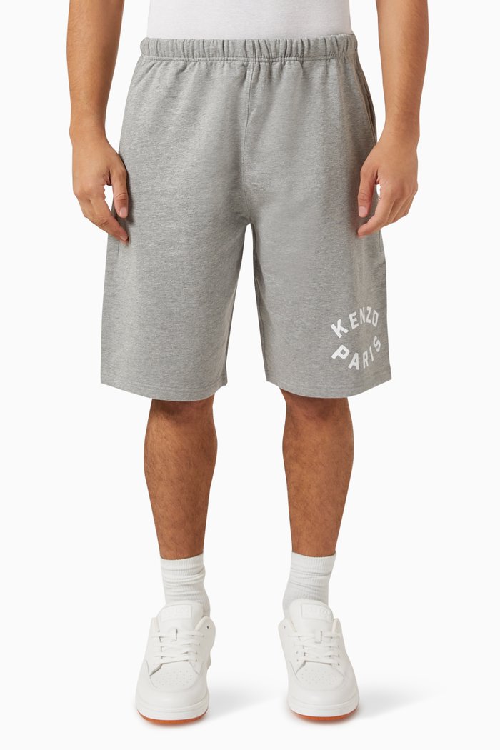 

Logo Target Shorts in Cotton Fleece, Grey