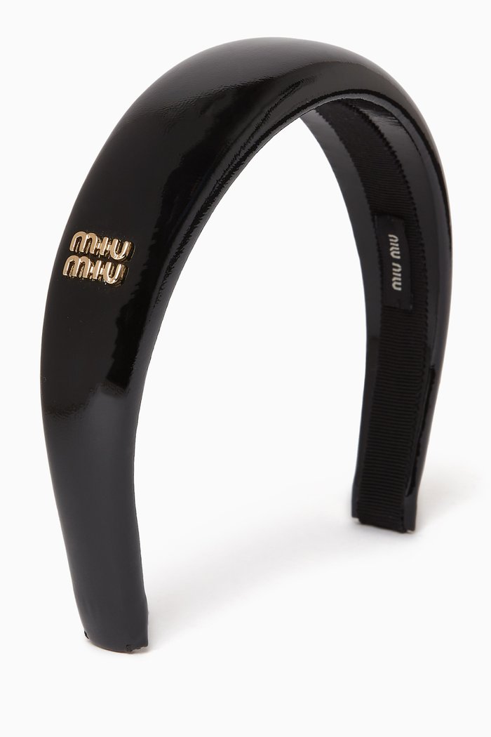 

Logo Headband in Patent Leather, Black