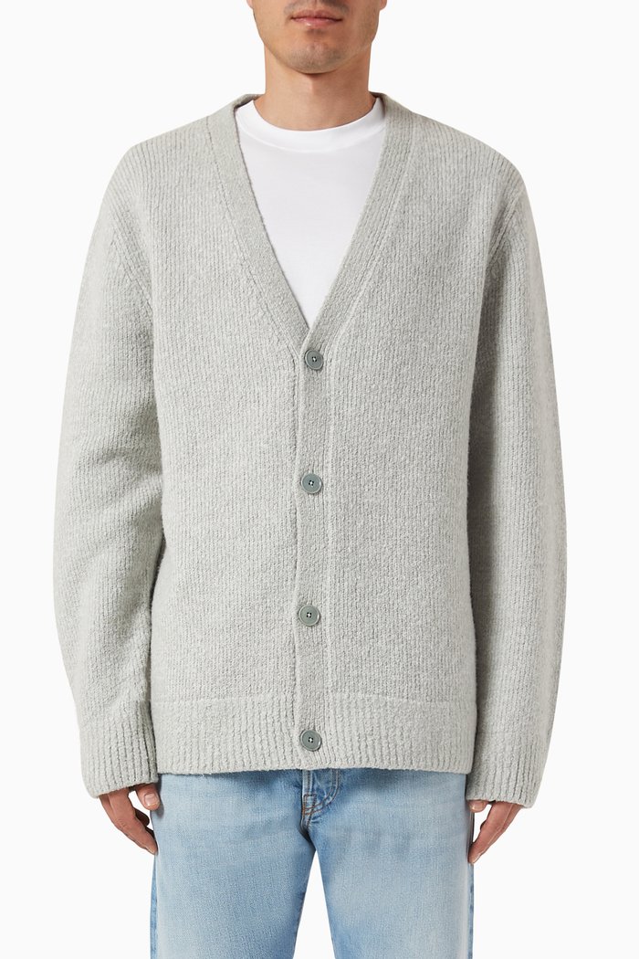 

Cardigan in Wool Blend Knit, Grey