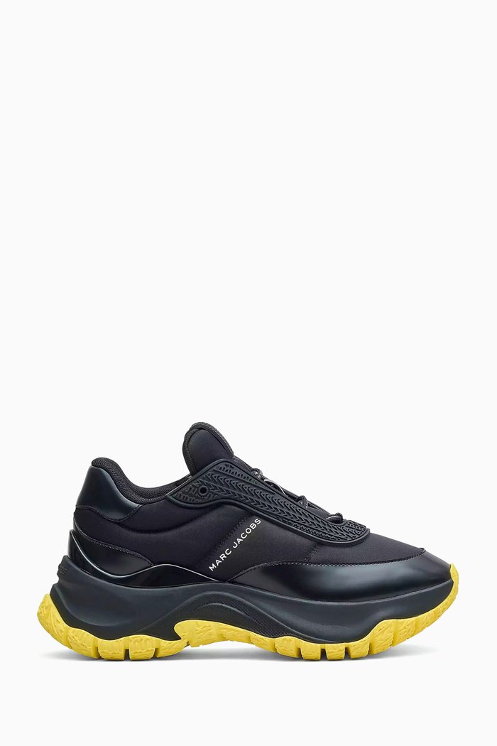 

The Lazy Low-top Sneakers in Nylon & Leather, Black