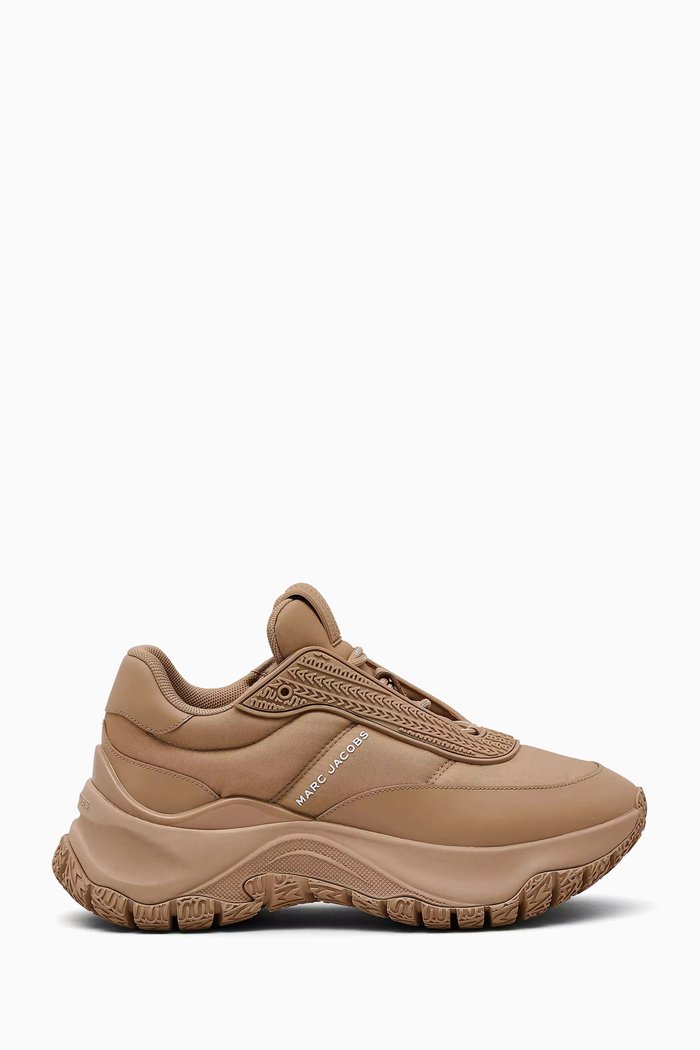 

The DTM Lazy Low-top Sneakers in Nylon & Leather, Brown