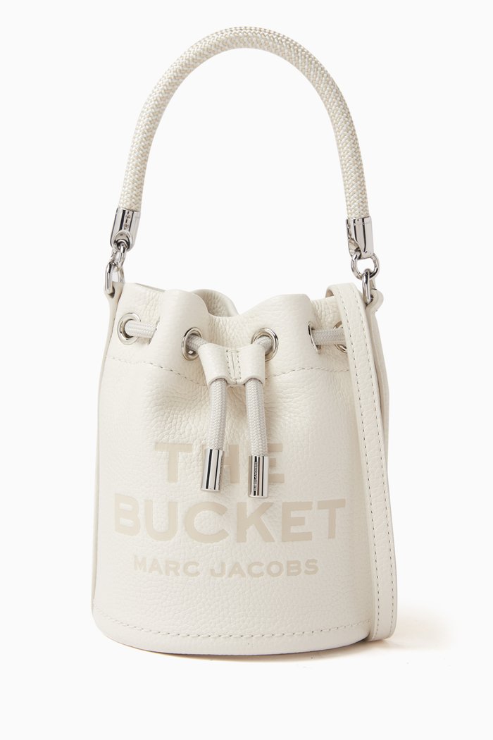 The Mini Bucket Bag in Leather, White