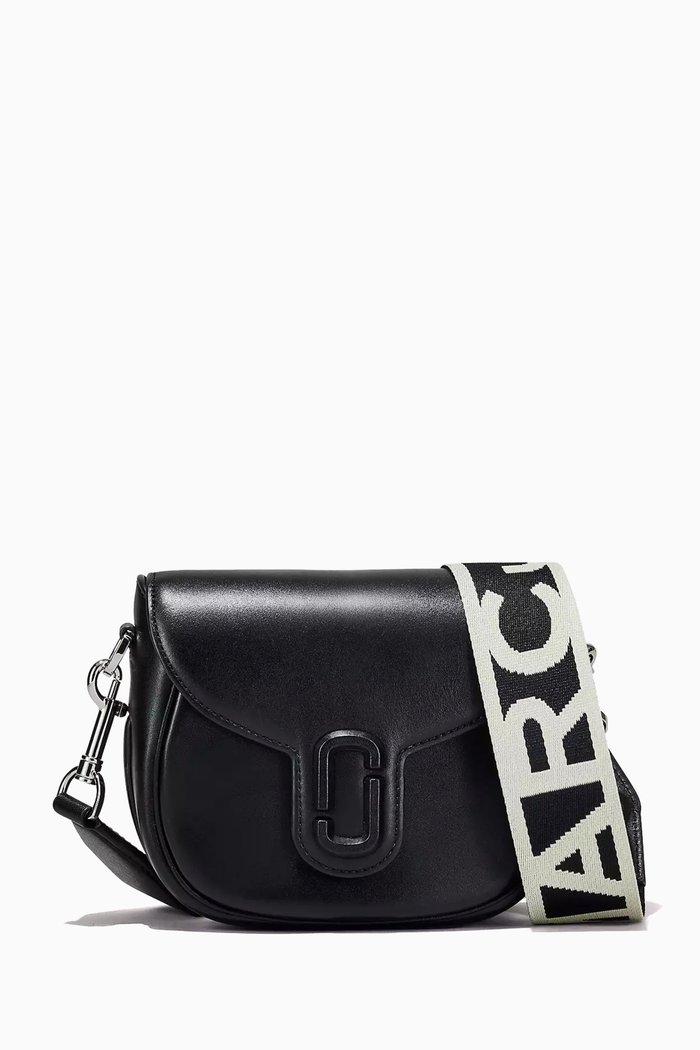 

The Small J Marc Saddle Bag in Leather, Black