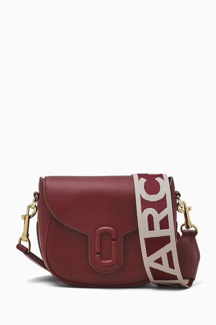 

The Small J Marc Saddle Bag in Leather, Burgundy