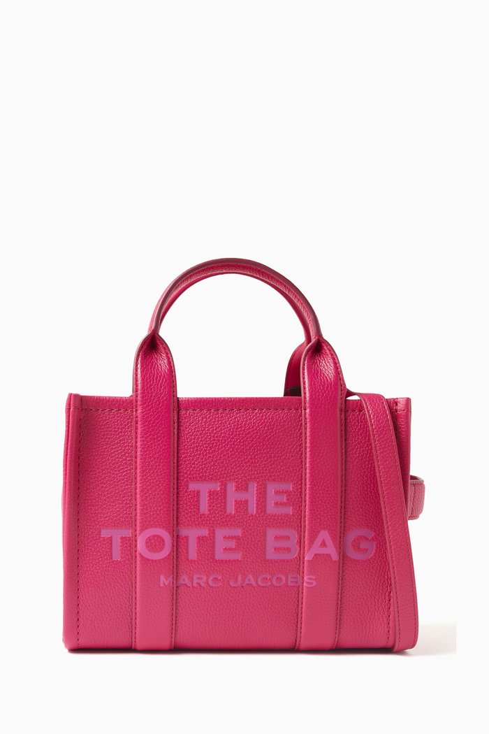 The Small Tote Bag in Leather, Pink