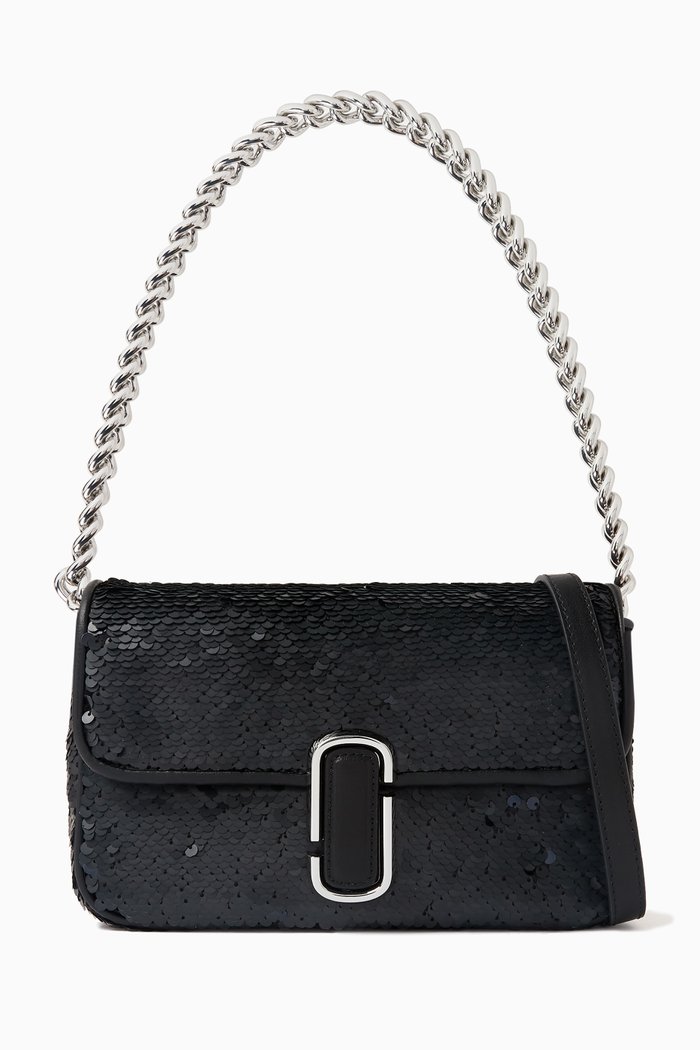 

The Small J Marc Shoulder Bag in Sequins, Black