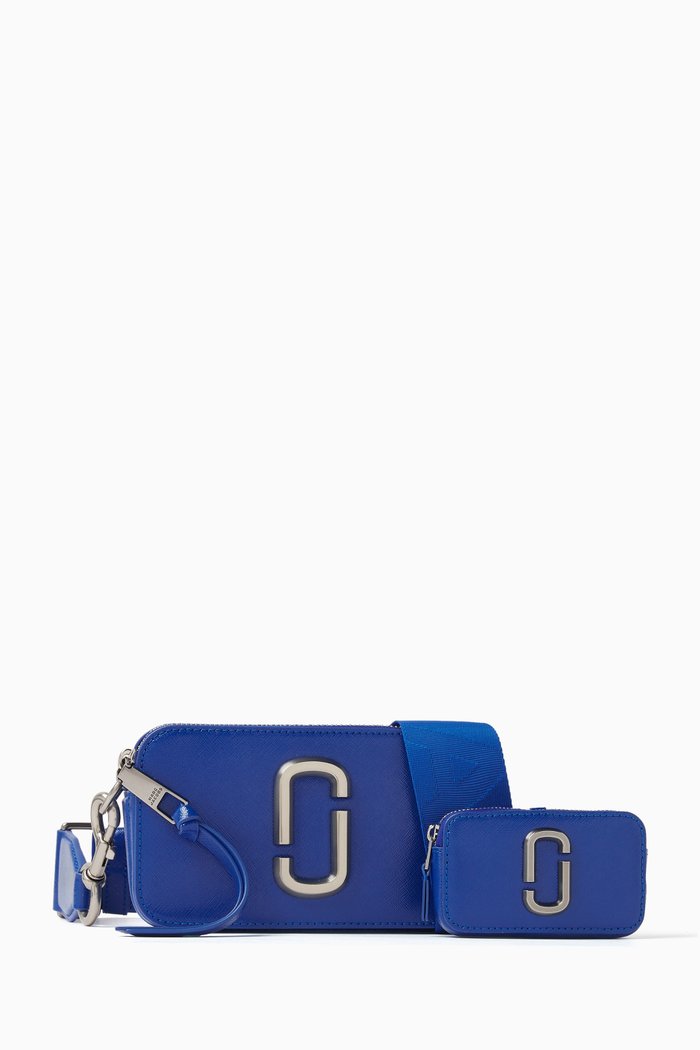 

The Utility Snapshot Crossbody Bag in Leather, Blue