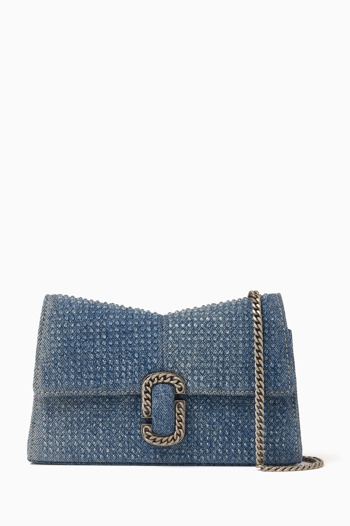 

The St. Marc Crystal Chain Wallet in Denim, Blue
