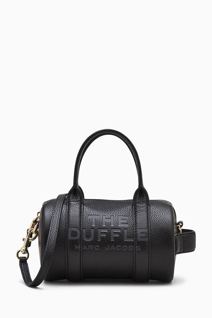 

The Mini Duffle Crossbody Bag in Leather, Black