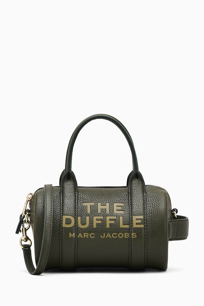 

The Mini Duffle Crossbody Bag in Leather, Green