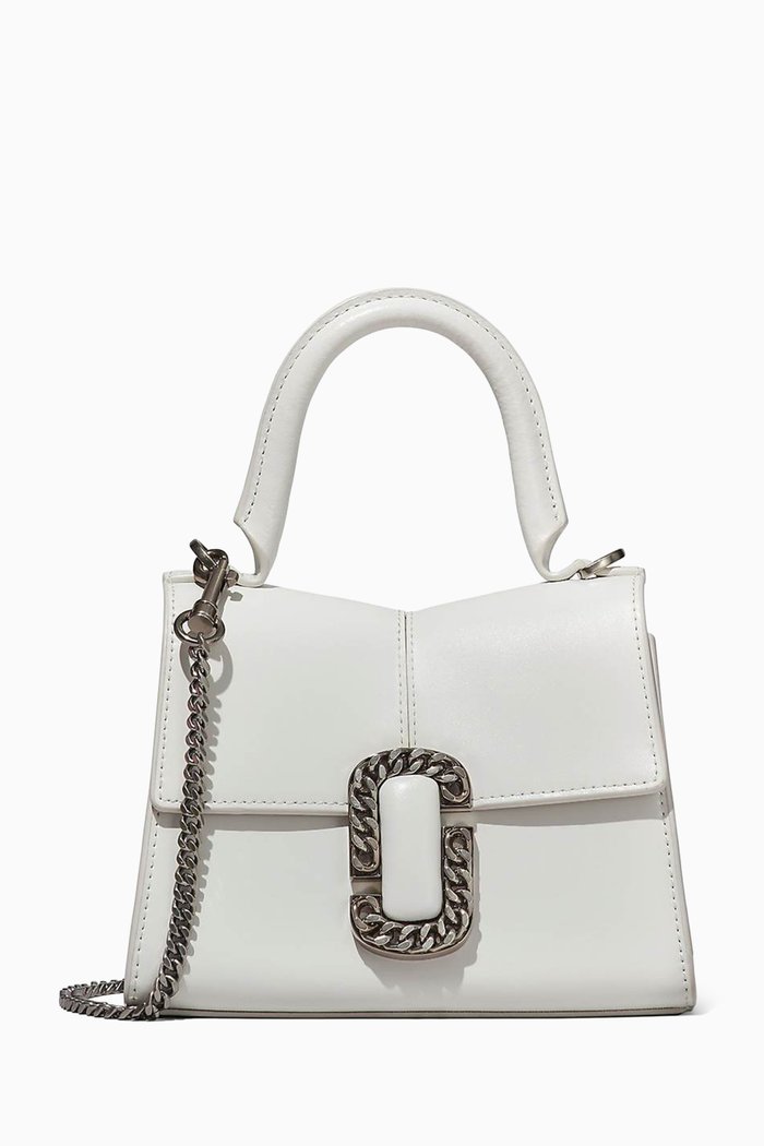 The Mini St. Marc Top-handle Bag in Leather, White