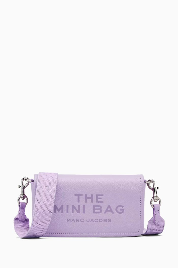 

The Mini Crossbody Bag in Leather, Purple