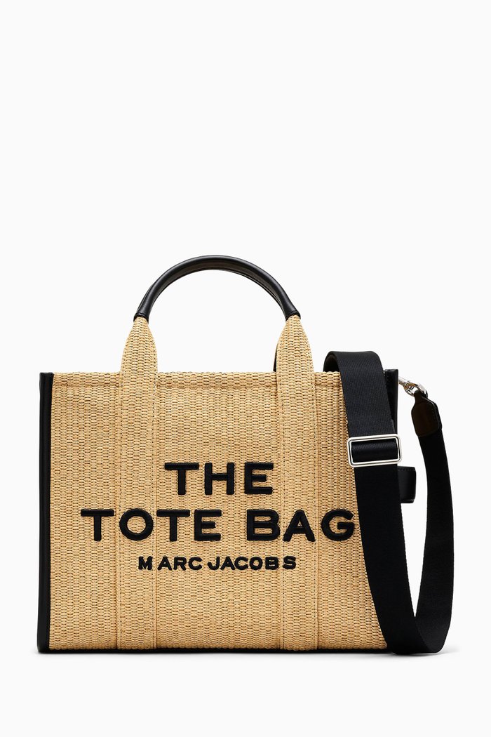 

The Medium Tote Bag in Raffia and Leather, Neutral