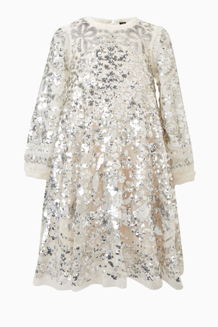 

Chandelier Dress in Recycled Tulle, Silver