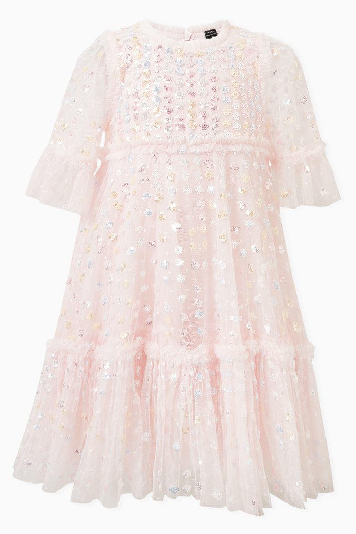 

Raindrop Sequin Dress in Tulle, Pink
