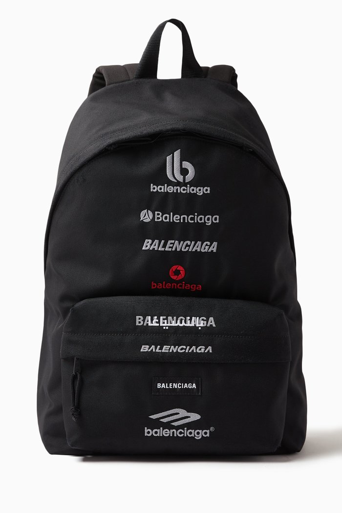 

Explorer Logo-embroidered Backpack in Nylon, Black