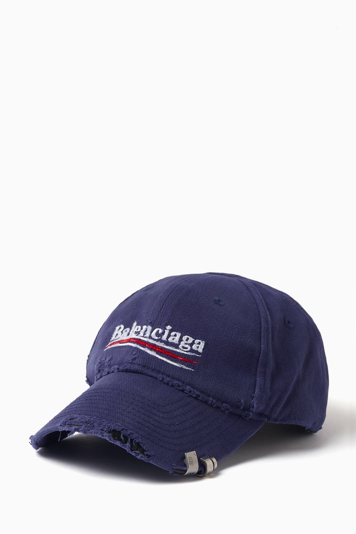 Political Campaign Upcycled Cap in Cotton Drill, Blue