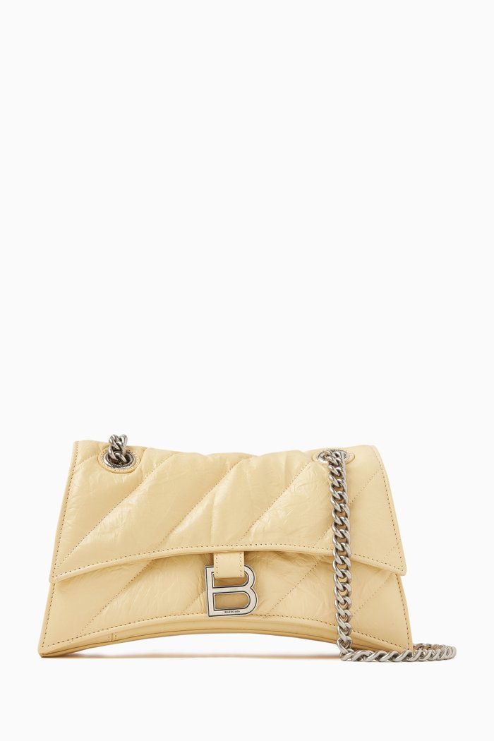 

Small Crush Chain Bag in Quilted Leather, Yellow