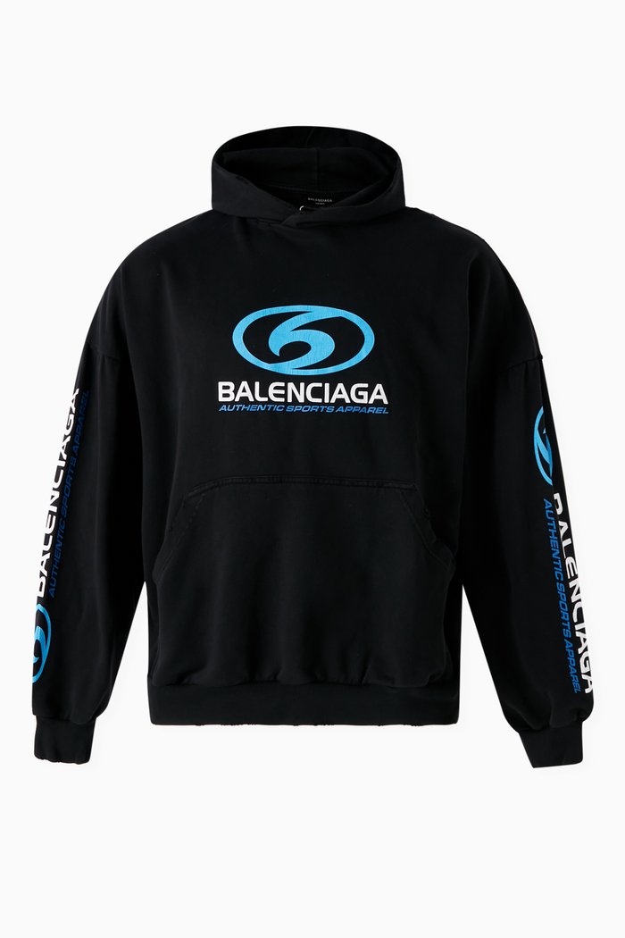Unisex Surfer Oversized Hoodie in Cotton Fleece, Black