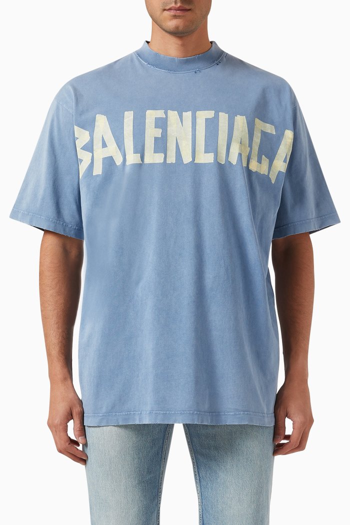 

Medium-fit Tape Type T-shirt in Vintage jersey, Blue