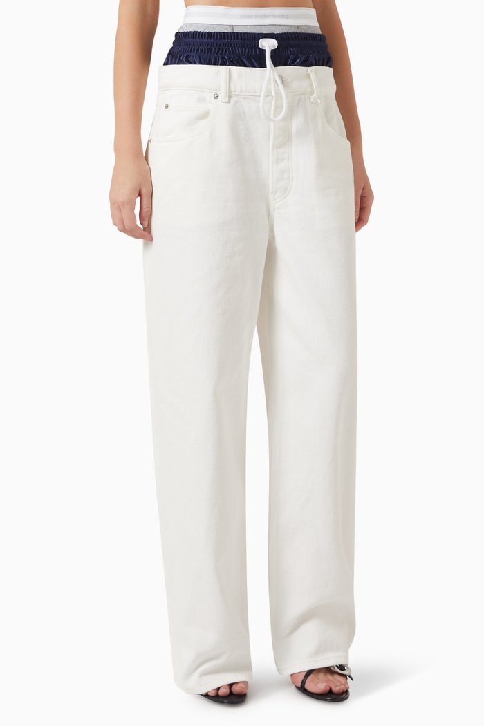 

Pre-styled Pocket Jeans in Denim, White