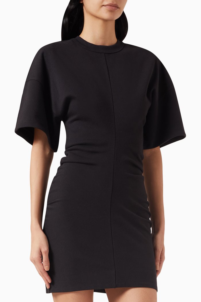 

Draped Mini Dress in Jersey, Black