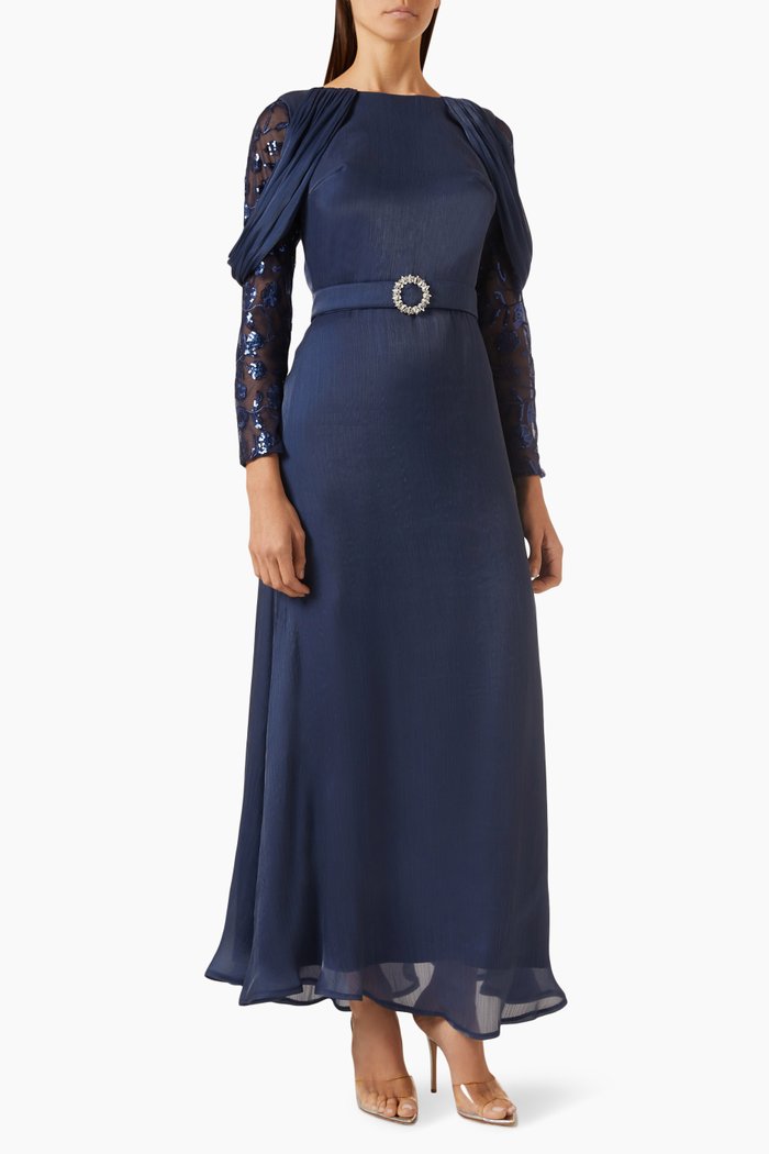 

Draped Maxi Dress, Blue
