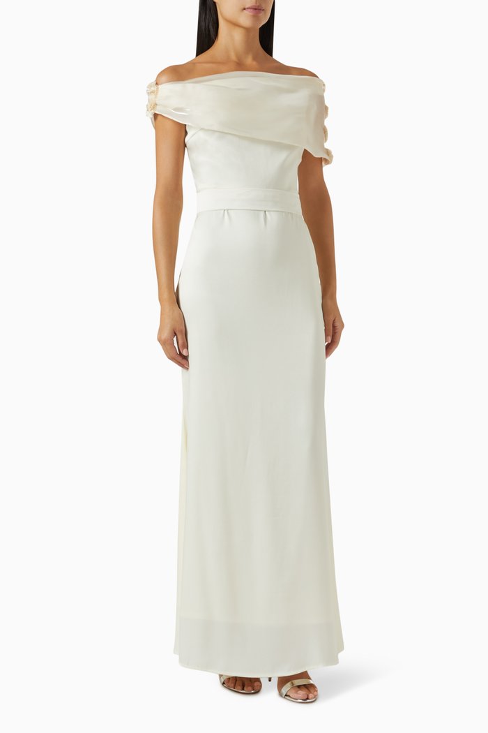 

Off-shoulder Maxi Dress, Neutral