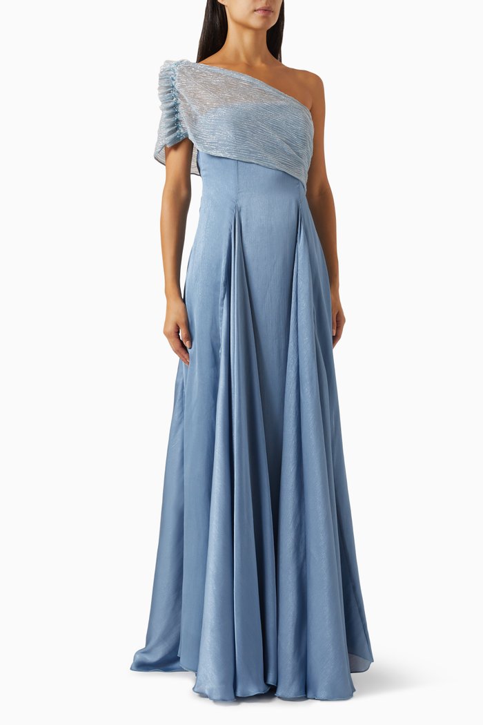 

One-shoulder Maxi Dress, Silver