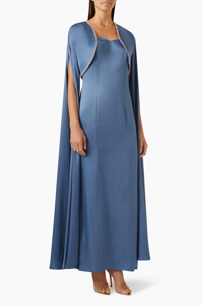 

Strapless Maxi Dress & Bolero Set, Blue