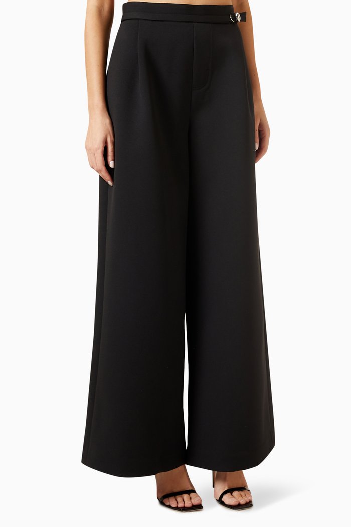 

Wide-leg Belted Pants, Black
