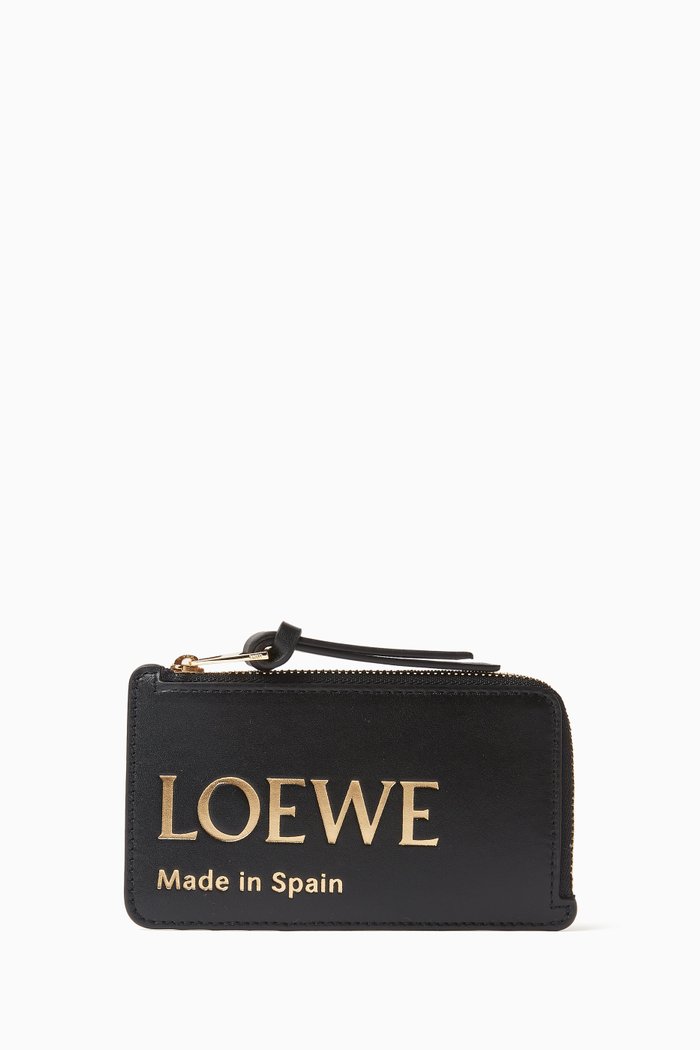 

Logo-embossed Coin Cardholder in Shiny Nappa Calfskin, Black