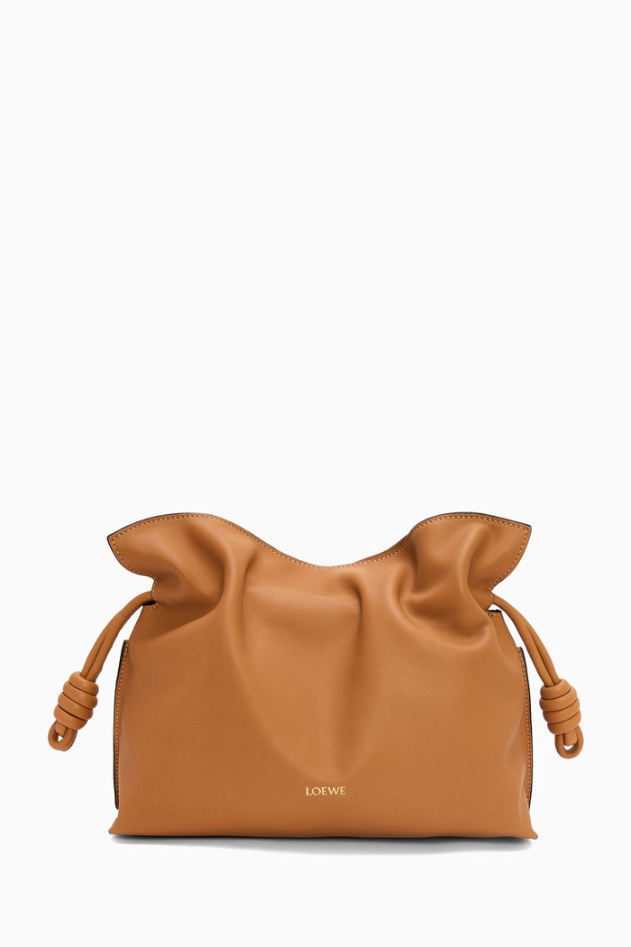 

Medium Flamenco Clutch in Nappa Calfskin, Brown